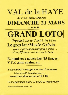 affiche grand loto du 21 mars