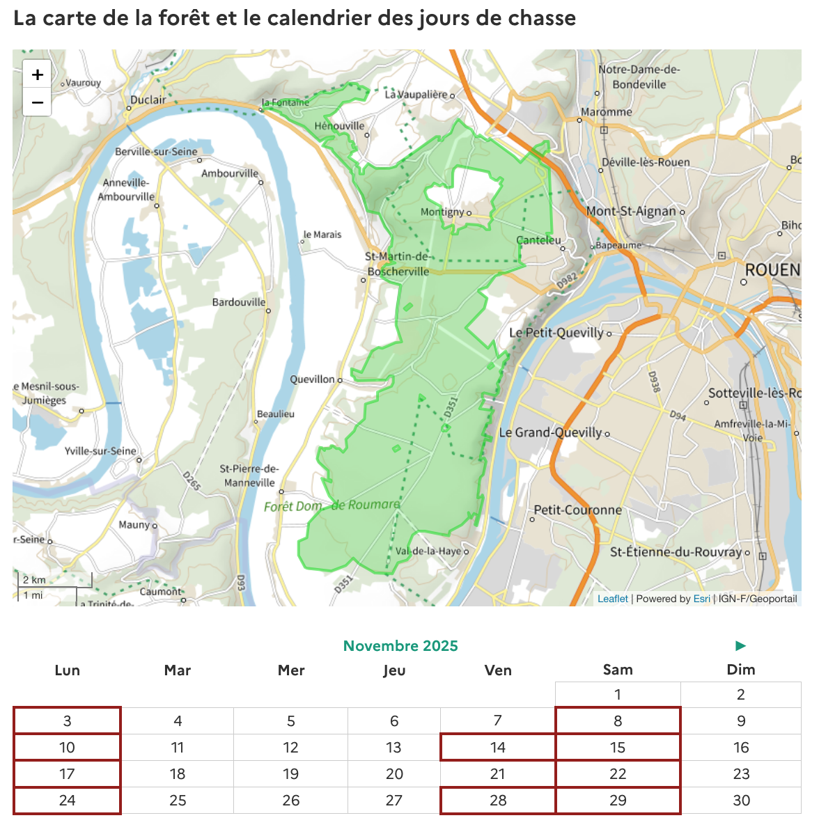 Chasse en forêt de Roumare en 2025 – 2026
